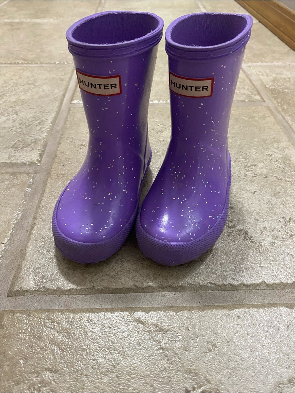 Hunter Kids Purple Glitter Rain Boots